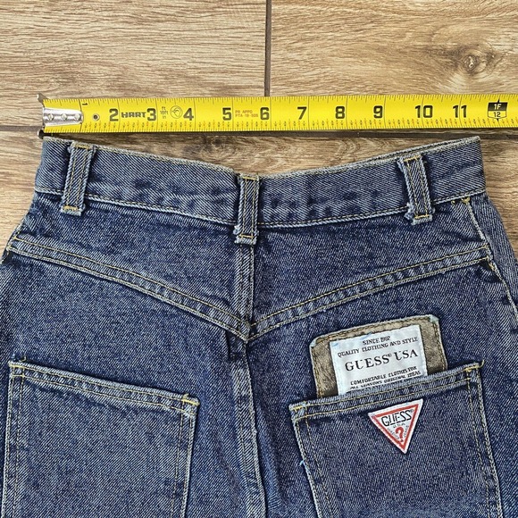 Vintage Guess Georges Marciano Denim Mini Skirt USA Made Women’s 27 Button Fly - Picture 4 of 6